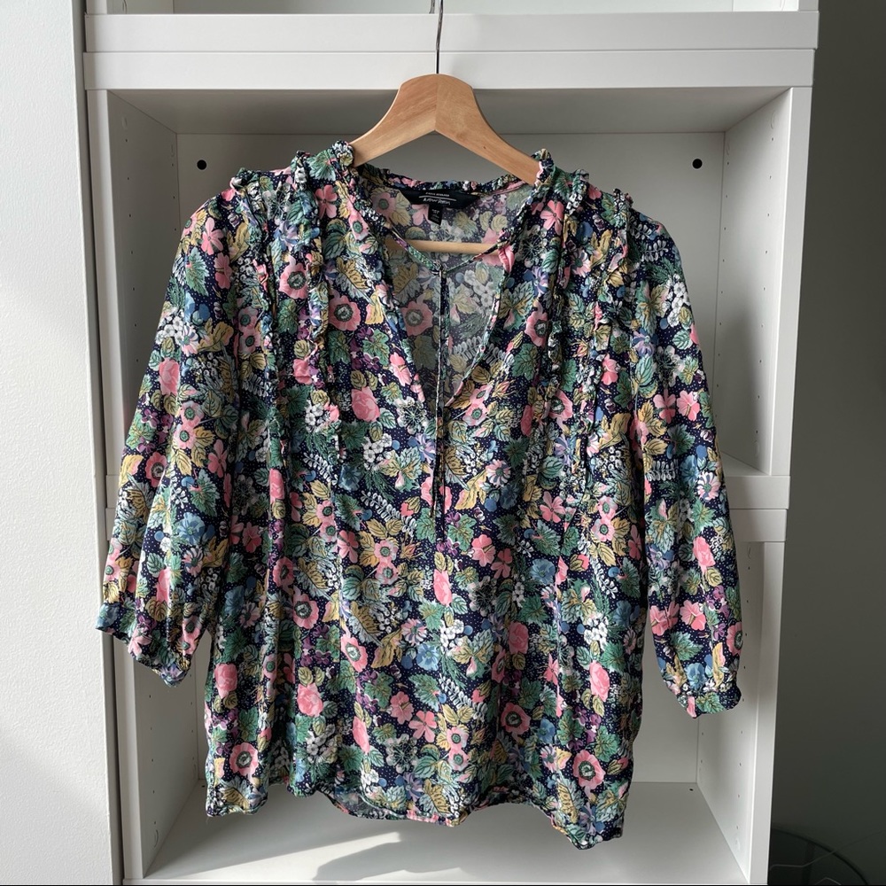 & other stories floral mid-sleeve top.